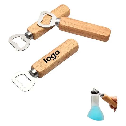 Personalized Wooden Handle Stainless Steel Bottle Opener