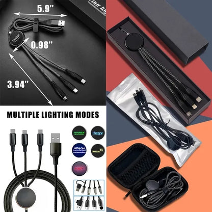 LED Lit 3-in-1 Multi-Interface Charging Cable