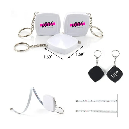 Square Keychain 2m Mini Steel Tape