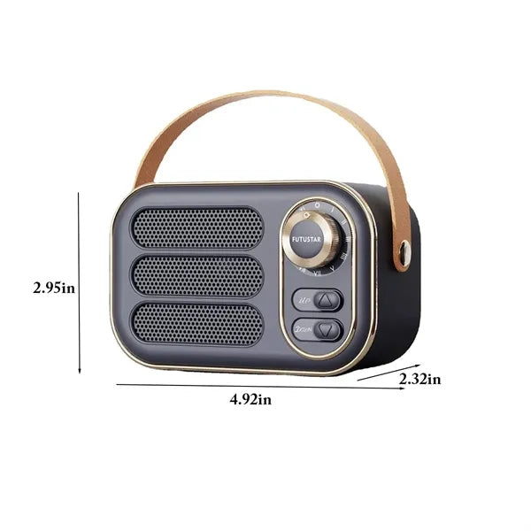 Retro Portable Leather Handle Wireless Connection Speaker