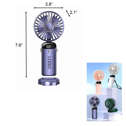Portable 5-Gear Fan 90-degree Adjustable Digital Display