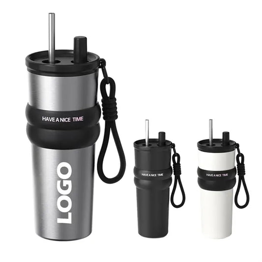 24 oz Stainless Steel Insulated Tumbler with Straw