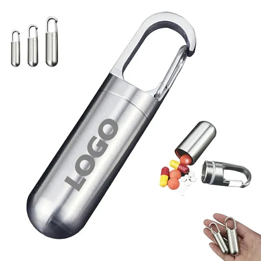 Lightweight Titanium Pill Box Keychain with Waterproof Seal