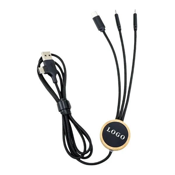 6-in-1 Eco-Friendly Bamboo LED Charging Cable