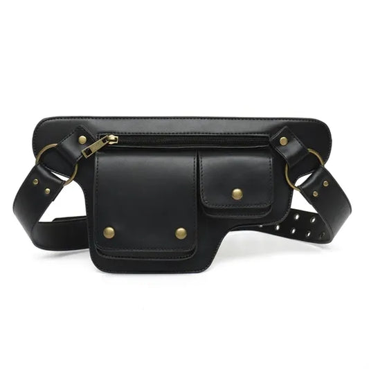 Vintage Outdoor PU Waist Bag