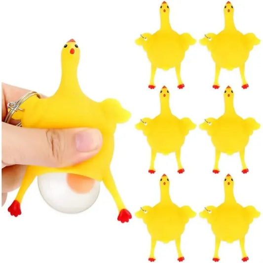 Funny Rubber Chicken Keychain