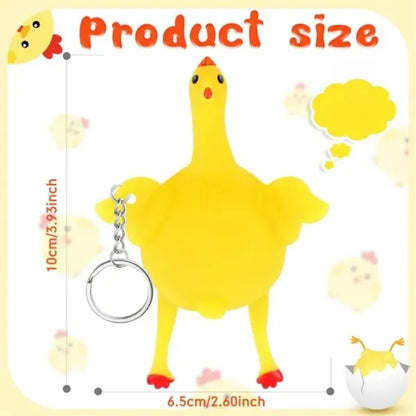 Funny Rubber Chicken Keychain