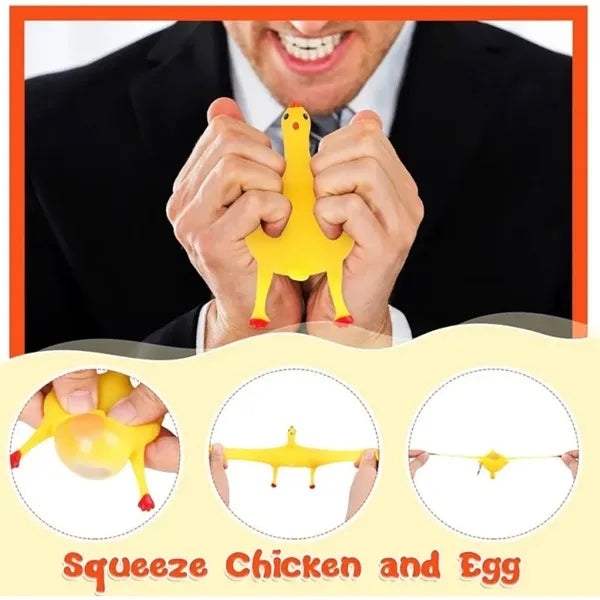 Funny Rubber Chicken Keychain