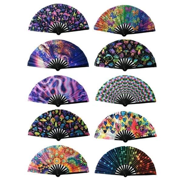 Large Fluorescent Folding Hand Fan