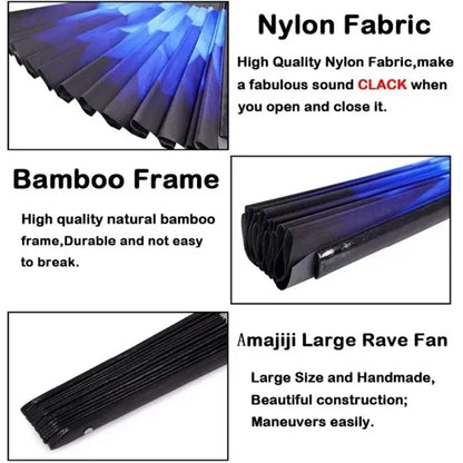 Large Fluorescent Folding Hand Fan