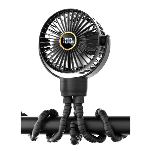 Octopus Mini Fan Rechargeable with Digital Display