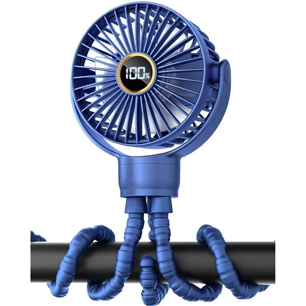 Octopus Mini Fan Rechargeable with Digital Display