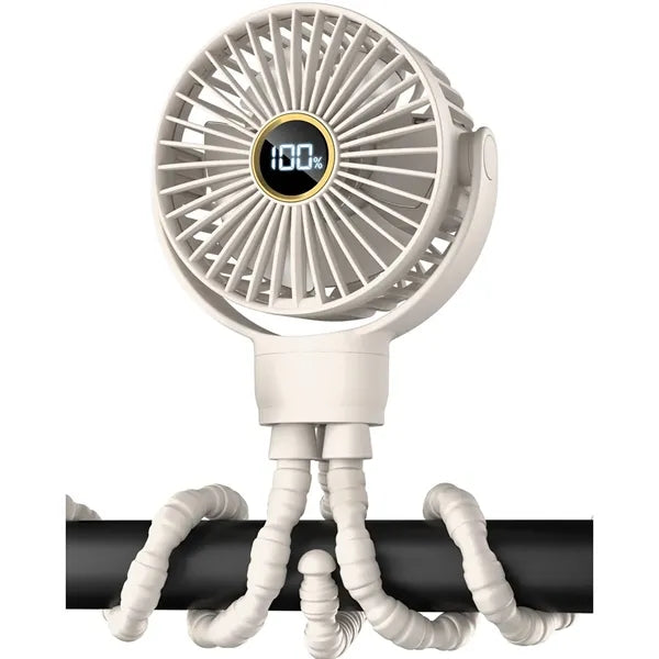 Octopus Mini Fan Rechargeable with Digital Display