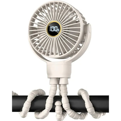 Octopus Mini Fan Rechargeable with Digital Display