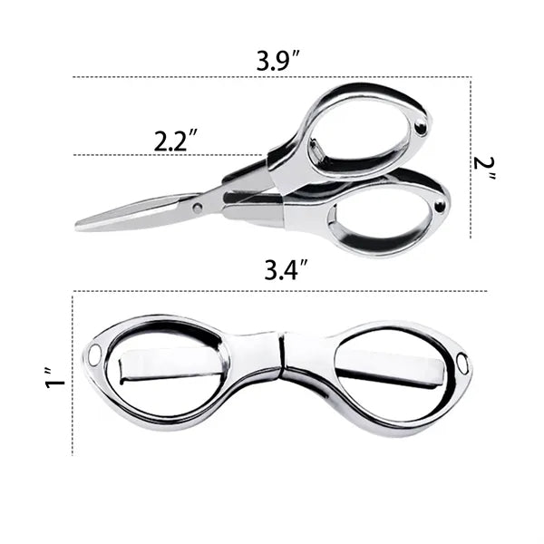 Mini Folding Scissors - Portable Multi-Tool w/ Metal Handle