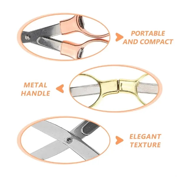 Mini Folding Scissors - Portable Multi-Tool w/ Metal Handle