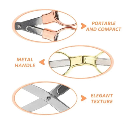 Mini Folding Scissors - Portable Multi-Tool w/ Metal Handle