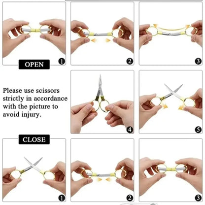 Mini Folding Scissors - Portable Multi-Tool w/ Metal Handle
