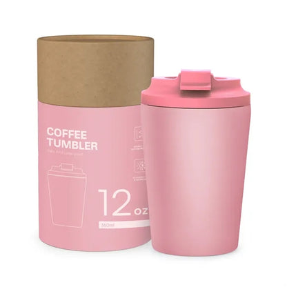 12oz Portable Flip Cover Stainless Steel Insulated Tumbler