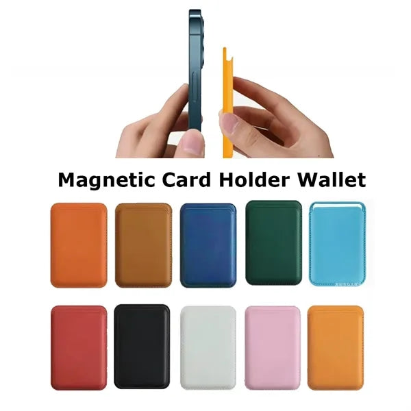 Magnetic Leather Phone Wallet Stick On Card Holder
