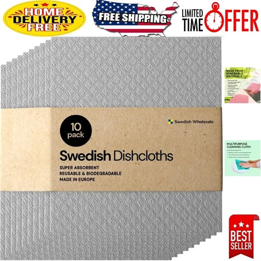 Super Absorbent Swedish Dishcloth set-10pc