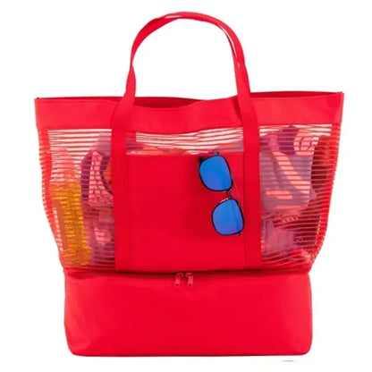 2 in 1 Mesh Beach Cooler Tote