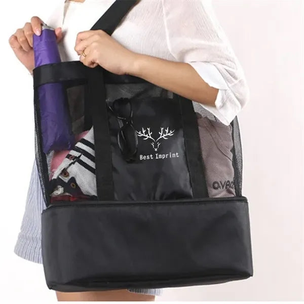 2 in 1 Mesh Beach Cooler Tote