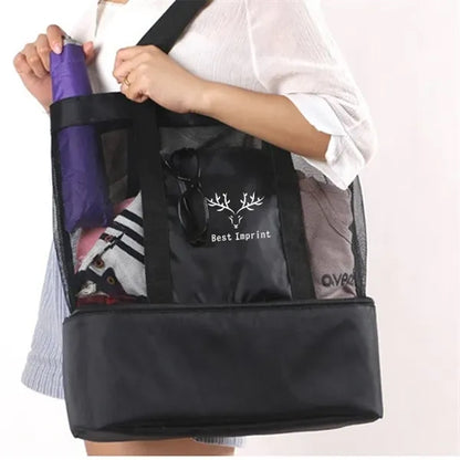 2 in 1 Mesh Beach Cooler Tote