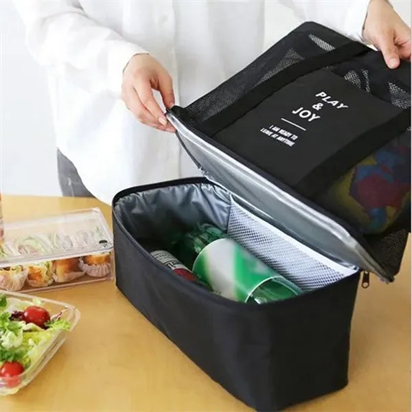 2 in 1 Mesh Beach Cooler Tote