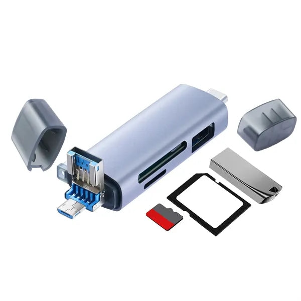 Aluminum Alloy Multi-Function Six-in-One Card Reader