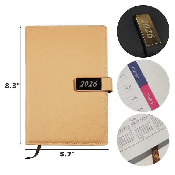 A5 2026 Planner with Magnetic Clasp and Month Label