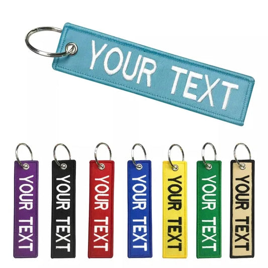 Motorcycle Outboard Double Sided Embroidered Keychain