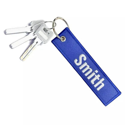 Motorcycle Outboard Double Sided Embroidered Keychain