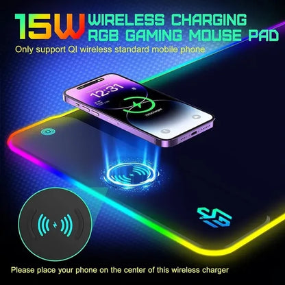 RGB Mouse Pad with Wireless Charging