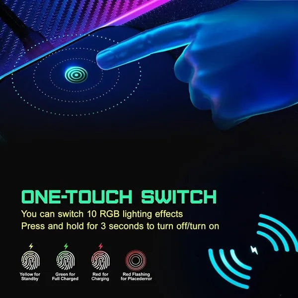 RGB Mouse Pad with Wireless Charging