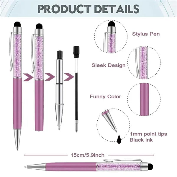 Crystal Ballpoint Screen Touch Stylus Pen
