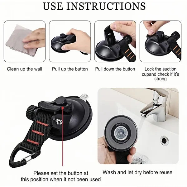 Heavy Duty Suction Hooks 22LB Capacity Rotating Camping Car