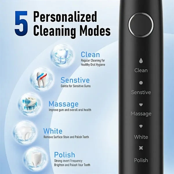 Sonic Electric Toothbrush Rechargeable 5 Modes Waterproof Tr