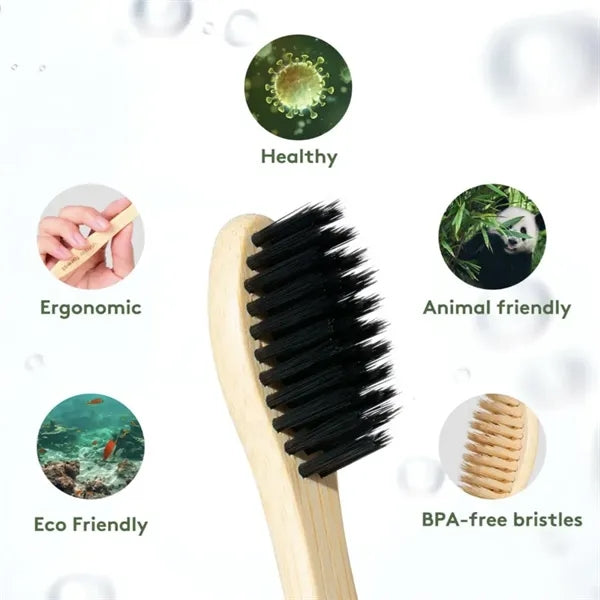 Eco Friendly Bamboo Toothbrush Soft Bristles Natural Wooden