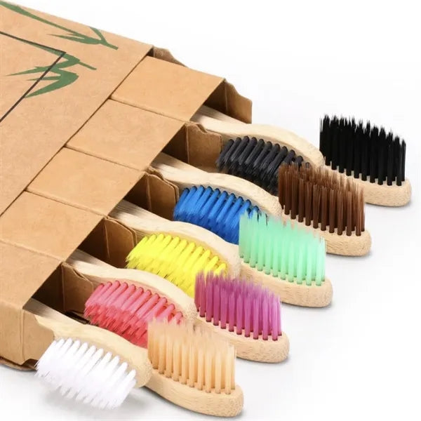 Eco Friendly Bamboo Toothbrush Soft Bristles Natural Wooden