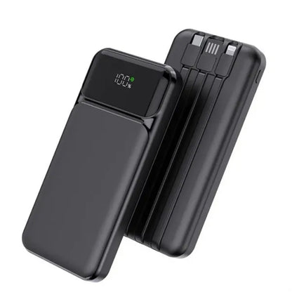 10000mAh Portable Charger Power Bank with 3 Built in Cables