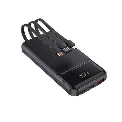 10000mAh Portable Charger Power Bank with 3 Built in Cables