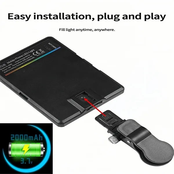 60 LED Dual Clip Selfie Light 3 Modes