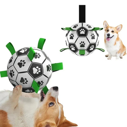 Interactive Dog Soccer Ball with Straps