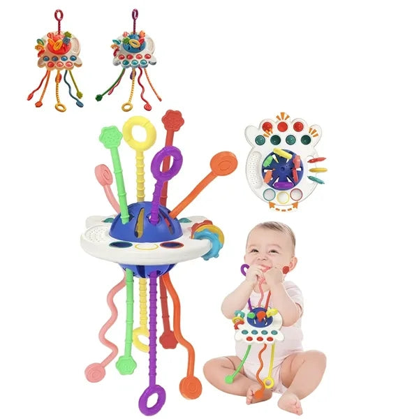 Octopus Sensory Pull Toy for Toddlers