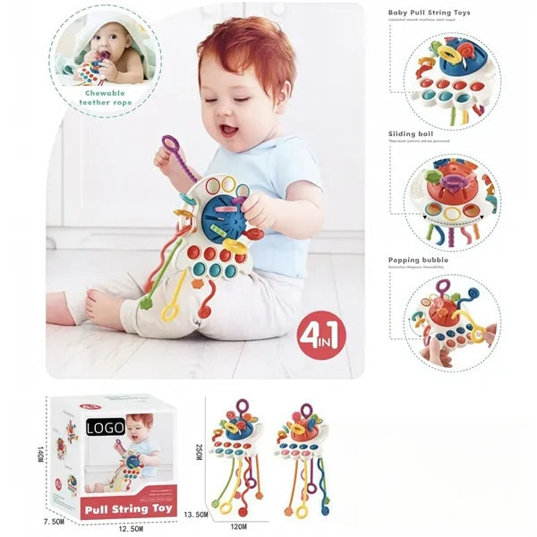 Octopus Sensory Pull Toy for Toddlers