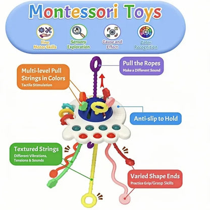 Octopus Sensory Pull Toy for Toddlers