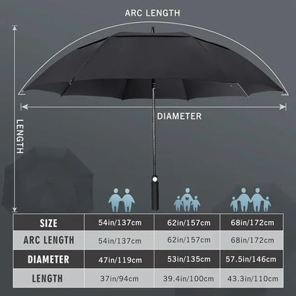 62" Double Canopy Vented Windproof Automatic Golf Umbrella