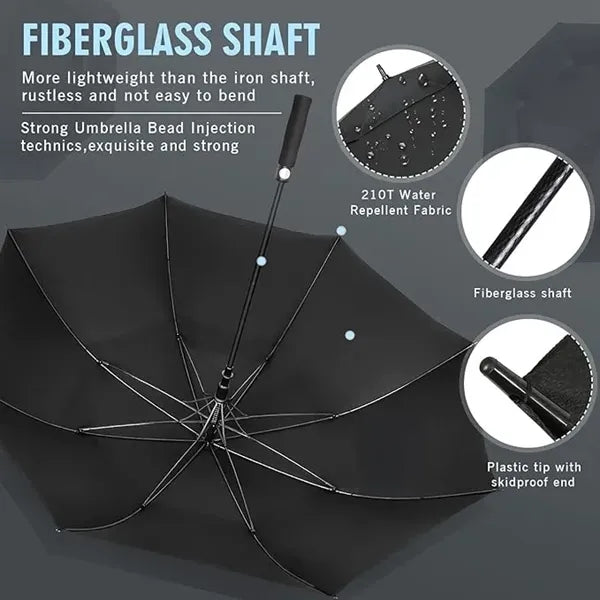 62" Double Canopy Vented Windproof Automatic Golf Umbrella