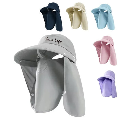 Detachable Face Mask Neck Protection Outdoor Sun Hat